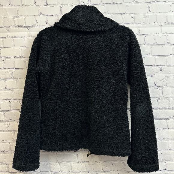 Patagonia Synchilla Black Fleece Curly Q Shawl Collar Jacket Full Zip Medium - Picture 5 of 7